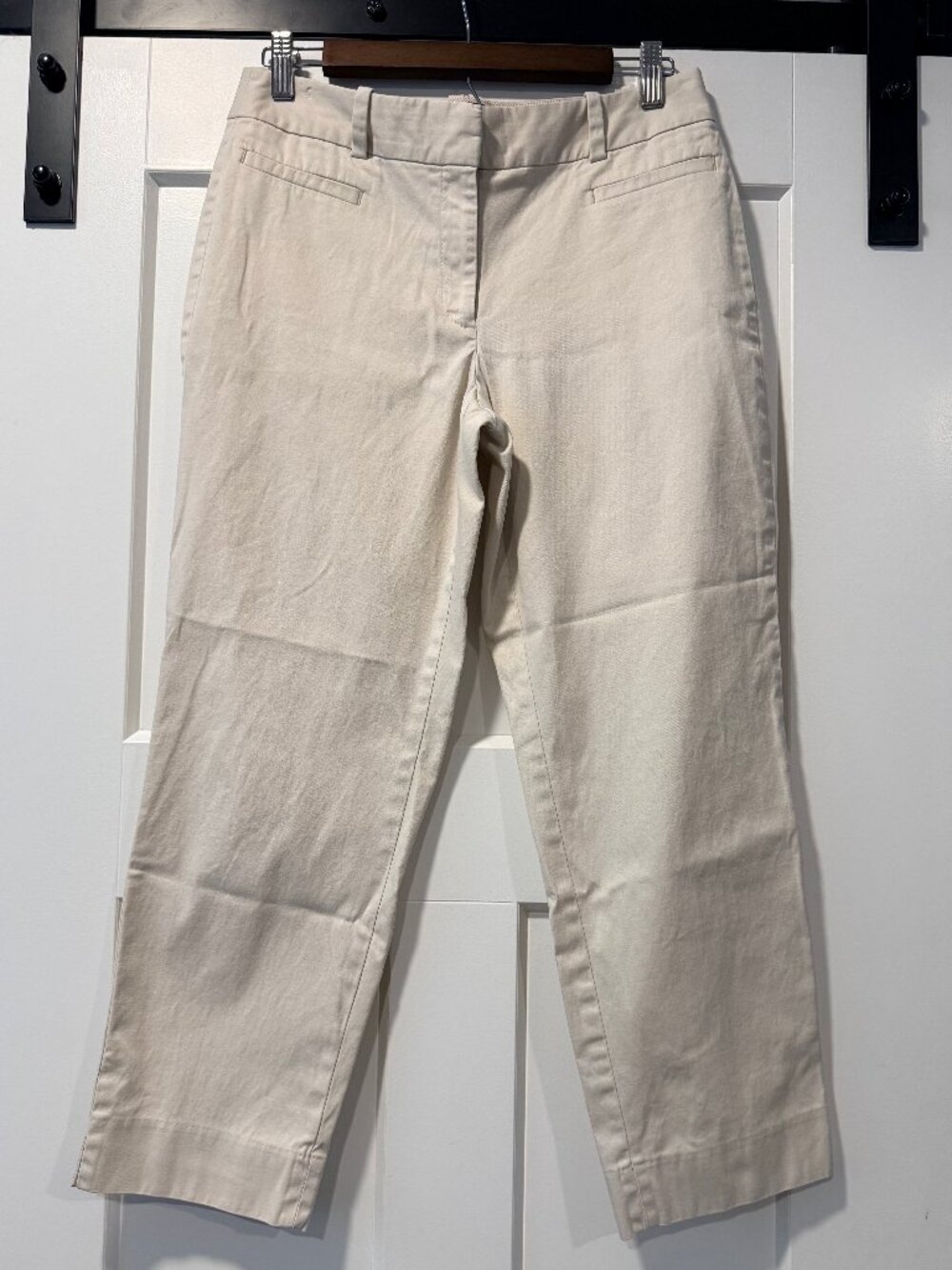Talbots The Perfect Crop Curvy Stretch Light Tan Ankle-Length Pants
